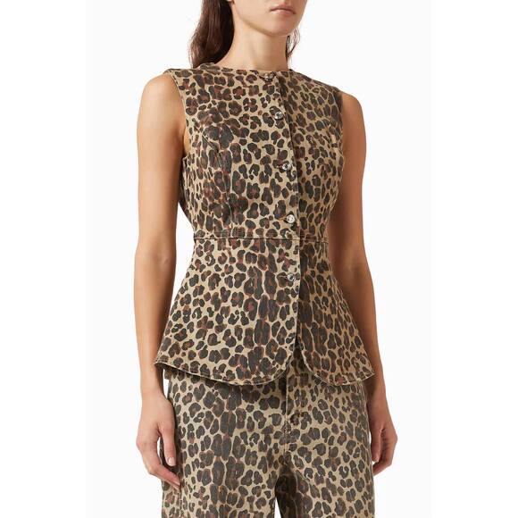 NEVER FULLY DRESSED Jackets & Blazers - NEW NEVER FULLY DRESSED leopard waistcoat in brown multi